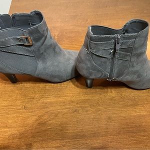 Grey faux suede ankle boots
